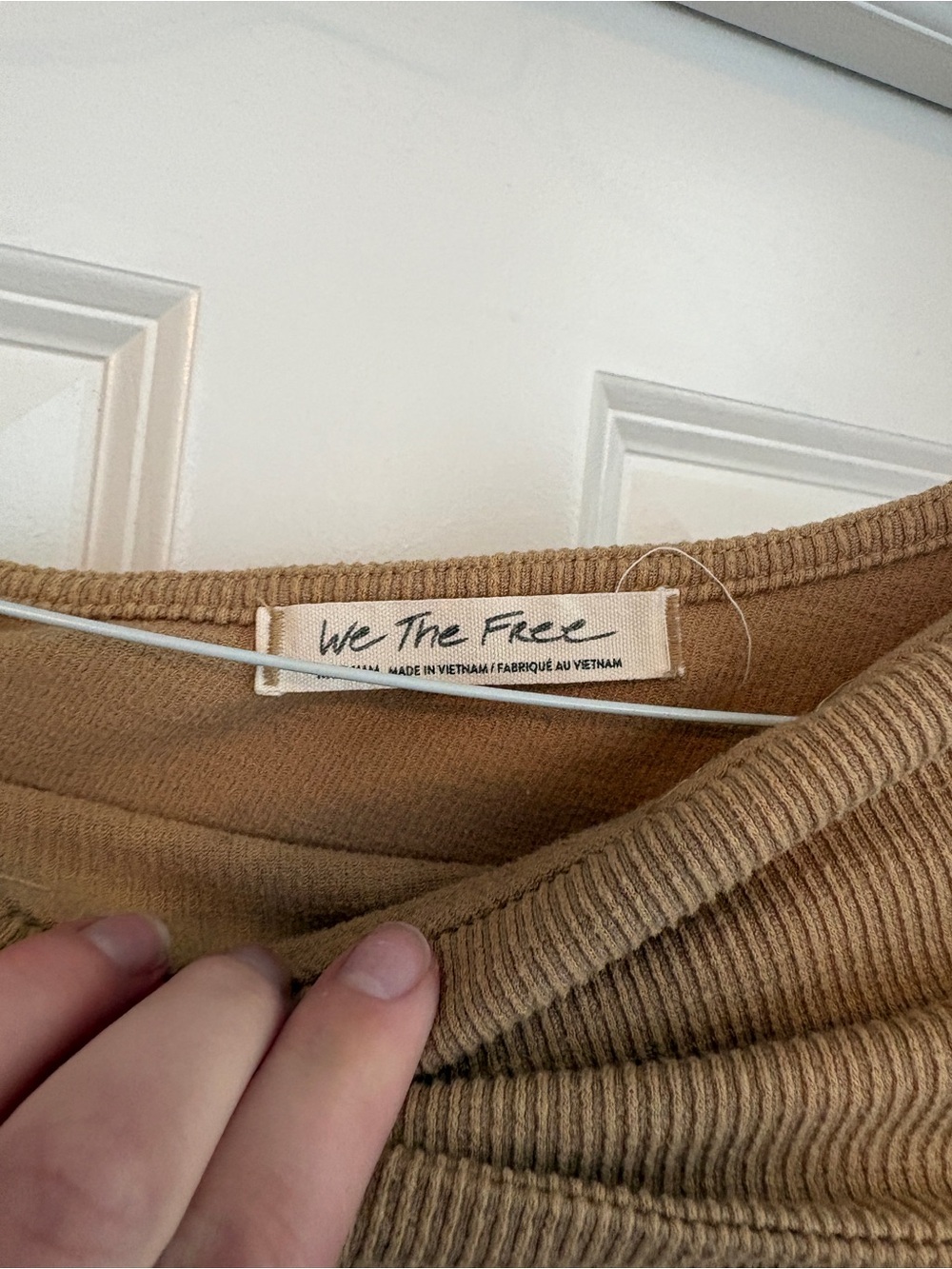 Free People Addie Layering Top Women’s Medium Off the Shoulder Tan Going Out - Picture 5 of 8